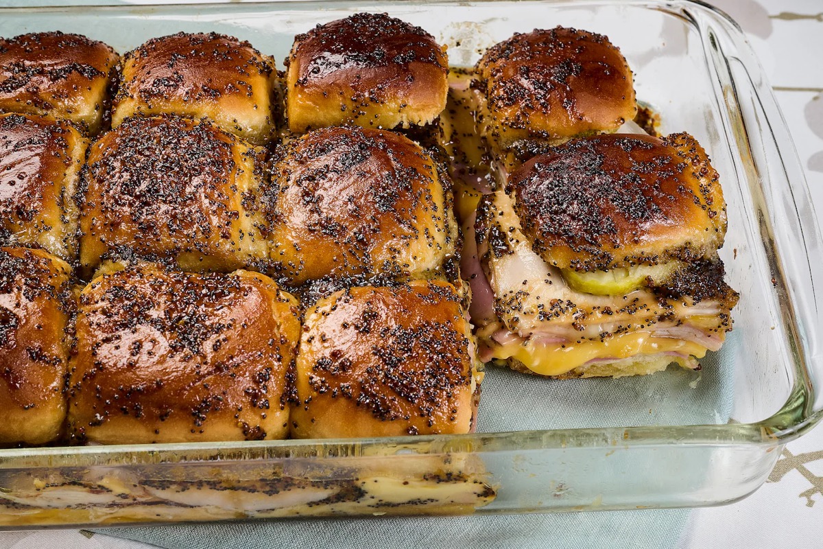 Sticky Ham, Turkey and Cheese Sandwiches